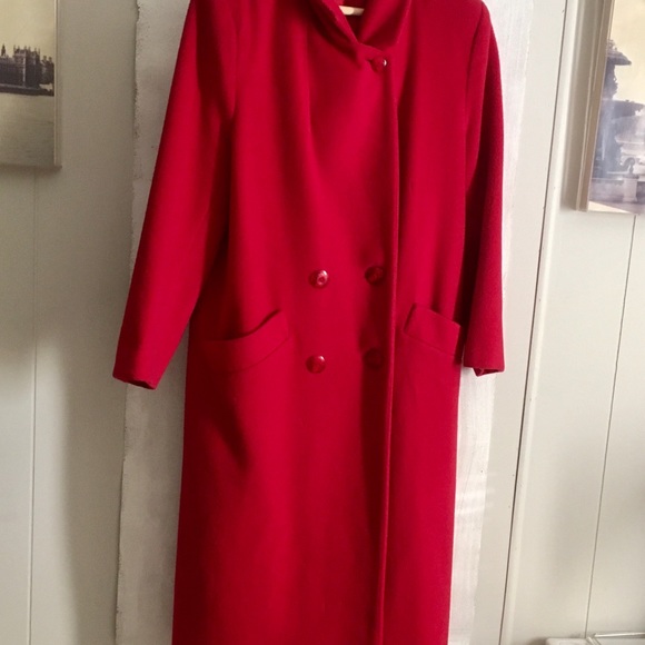 Kristen Blake 100% Merino Wool Long Vintage Coat. Shabby Chic double-breasted 2P - Picture 10 of 10